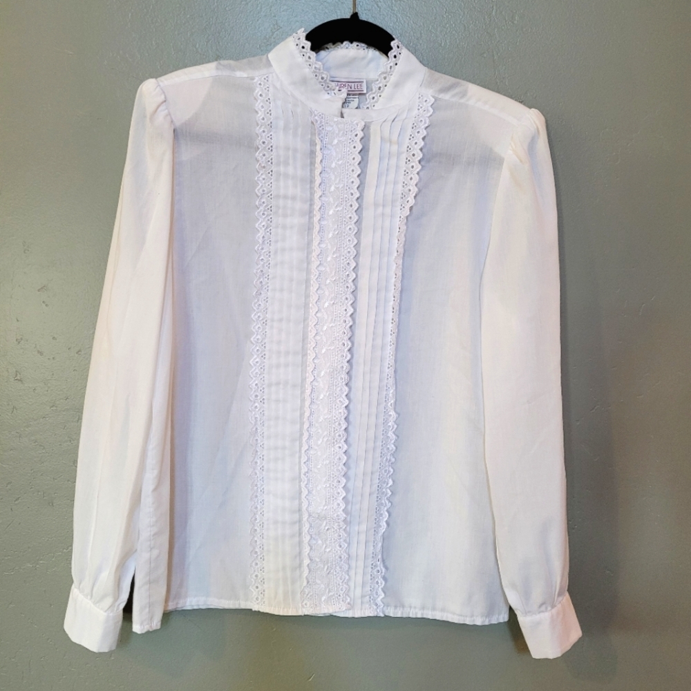 Vintage Lauren Lee Prairie Cottagecore Secretary Blouse
